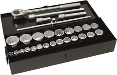 Blackhawk by Proto - 28 Piece 3/4" Drive Socket Set - 12 Points, 3/4" to 1-7/16" Range, Inch Measurement Standard - Eagle Tool & Supply