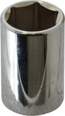 Blackhawk by Proto - 11/16", 1/2" Drive, Standard Hand Socket - 6 Points, 1-1/2" OAL, Chrome Finish - Eagle Tool & Supply