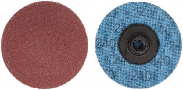 Superior Abrasives - 2" Disc Diam, 240 Grit, Aluminum Oxide Quick Change Disc - Type S Attaching System, Coated, Very Fine Grade - Eagle Tool & Supply