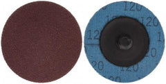 Superior Abrasives - 2" Disc Diam, 120 Grit, Aluminum Oxide Quick Change Disc - Type R Attaching System, Coated, Fine Grade - Eagle Tool & Supply