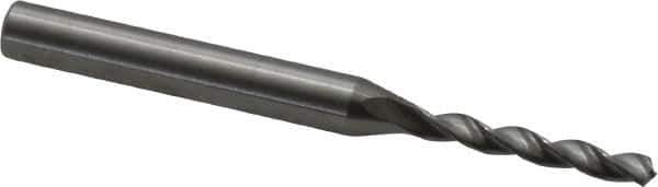 Kennametal - 3.3mm 130° Solid Carbide Jobber Drill - Bright Finish, Right Hand Cut, Spiral Flute, Straight Shank, 66mm OAL, Standard Point - Eagle Tool & Supply