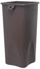 Rubbermaid - 23 Gal Brown Square Trash Can - Polyethylene, 30.9" High x 16-1/2" Long x 15-1/2" Wide - Eagle Tool & Supply