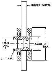 Sopko - 3" Diam Grinding Wheel Adapter - 1 to 2" Wheel Width, 1-1/4 - 16 Thread Size, Right Handed, 3" Taper per ', 1-1/4" Arbor Hole - Eagle Tool & Supply