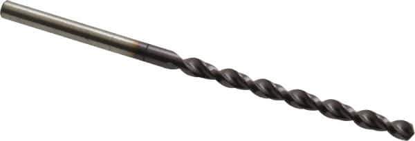 Accupro - 2.7mm 130° Cobalt Jobber Drill - TiAlN Finish, Right Hand Cut, Parabolic Flute, Straight Shank, 2-13/32" OAL, Split Point - Eagle Tool & Supply