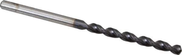 Accupro - 3.3mm 130° Cobalt Jobber Drill - TiAlN Finish, Right Hand Cut, Parabolic Flute, Straight Shank, 2-9/16" OAL, Split Point - Eagle Tool & Supply
