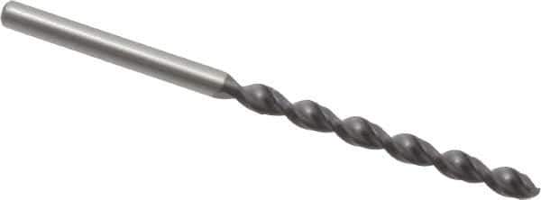 Accupro - 3.35mm 130° Cobalt Jobber Drill - TiAlN Finish, Right Hand Cut, Parabolic Flute, Straight Shank, 2-9/16" OAL, Split Point - Eagle Tool & Supply