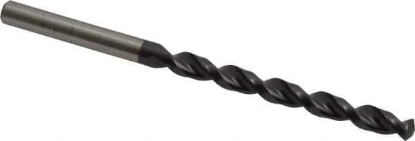 Accupro - #8 130° Cobalt Jobber Drill - TiAlN Finish, Right Hand Cut, Parabolic Flute, Straight Shank, 3-3/8" OAL, Split Point - Eagle Tool & Supply