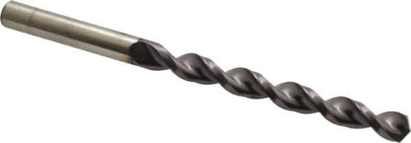 Accupro - 7.9mm 130° Cobalt Jobber Drill - TiAlN Finish, Right Hand Cut, Parabolic Flute, Straight Shank, 4-19/32" OAL, Split Point - Eagle Tool & Supply