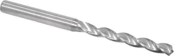 Kennametal - 5.1mm 130° Solid Carbide Jobber Drill - Bright Finish, Right Hand Cut, Spiral Flute, Straight Shank, 82mm OAL, Standard Point - Eagle Tool & Supply