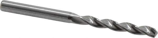 Kennametal - 5.55mm 130° Solid Carbide Jobber Drill - Bright Finish, Right Hand Cut, Spiral Flute, Straight Shank, 82mm OAL, Standard Point - Eagle Tool & Supply