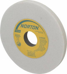 Norton - 6" Diam x 1-1/4" Hole x 1/2" Thick, K Hardness, 46 Grit Surface Grinding Wheel - Aluminum Oxide, Type 1, Coarse Grade, 4,140 Max RPM, Vitrified Bond, No Recess - Eagle Tool & Supply