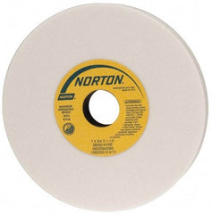 Norton - 7" Diam x 1-1/4" Hole x 3/4" Thick, K Hardness, 60 Grit Surface Grinding Wheel - Aluminum Oxide, Type 1, Medium Grade, 3,600 Max RPM, Vitrified Bond, No Recess - Eagle Tool & Supply