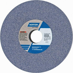 Norton - 7" Diam x 1-1/4" Hole x 1/2" Thick, I Hardness, 60 Grit Surface Grinding Wheel - Aluminum Oxide, Type 1, Medium Grade, 3,600 Max RPM, Vitrified Bond, No Recess - Eagle Tool & Supply