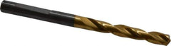 Guhring - 5.8mm 140° Solid Carbide Jobber Drill - TiN Finish, Right Hand Cut, Spiral Flute, Whistle Notch Shank, 82mm OAL, SU Point - Eagle Tool & Supply