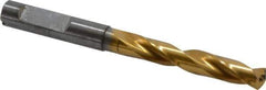 Guhring - 9.1mm 140° Solid Carbide Jobber Drill - TiN Finish, Right Hand Cut, Spiral Flute, Whistle Notch Shank, 103mm OAL, SU Point - Eagle Tool & Supply