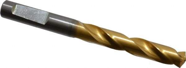 Guhring - Letter W 140° Solid Carbide Jobber Drill - TiN Finish, Right Hand Cut, Spiral Flute, Whistle Notch Shank, 103mm OAL, SU Point - Eagle Tool & Supply