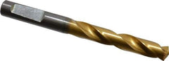 Guhring - Letter W 140° Solid Carbide Jobber Drill - TiN Finish, Right Hand Cut, Spiral Flute, Whistle Notch Shank, 103mm OAL, SU Point - Eagle Tool & Supply