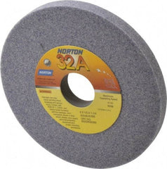 Norton - 6" Diam x 1-1/4" Hole x 1/2" Thick, K Hardness, 46 Grit Surface Grinding Wheel - Aluminum Oxide, Type 1, Coarse Grade, 4,140 Max RPM, Vitrified Bond, No Recess - Eagle Tool & Supply