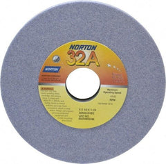 Norton - 6" Diam x 1-1/4" Hole x 1/2" Thick, K Hardness, 60 Grit Surface Grinding Wheel - Aluminum Oxide, Type 1, Medium Grade, 4,140 Max RPM, Vitrified Bond, No Recess - Eagle Tool & Supply