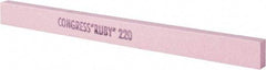 Made in USA - 220 Grit Aluminum Oxide Rectangular Polishing Stone - Very Fine Grade, 1/2" Wide x 6" Long x 1/4" Thick - Eagle Tool & Supply