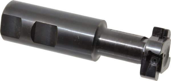 Cutting Tool Technologies - 1-1/4" Cutting Diam x 31/64" Cutting Width, 4 Cutter Inserts, 1" Shank Diam, Indexable T-Slot Cutter - Insert Style 1312-030, 2 Flutes - Eagle Tool & Supply
