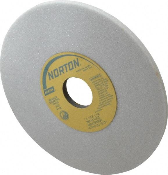 Norton - 7" Diam x 1-1/4" Hole x 1/4" Thick, H Hardness, 46 Grit Surface Grinding Wheel - Aluminum Oxide, Type 1, Coarse Grade, 3,600 Max RPM, Vitrified Bond, No Recess - Eagle Tool & Supply