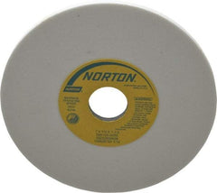 Norton - 7" Diam x 1-1/4" Hole x 1/4" Thick, J Hardness, 100 Grit Surface Grinding Wheel - Aluminum Oxide, Type 1, Fine Grade, 3,600 Max RPM, Vitrified Bond, No Recess - Eagle Tool & Supply