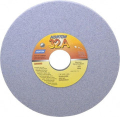 Norton - 7" Diam x 1-1/4" Hole x 1/4" Thick, H Hardness, 60 Grit Surface Grinding Wheel - Aluminum Oxide, Type 1, Medium Grade, 3,600 Max RPM, Vitrified Bond, No Recess - Eagle Tool & Supply