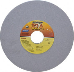 Norton - 7" Diam x 1-1/4" Hole x 1/4" Thick, J Hardness, 100 Grit Surface Grinding Wheel - Aluminum Oxide, Type 1, Fine Grade, 3,600 Max RPM, Vitrified Bond, No Recess - Eagle Tool & Supply