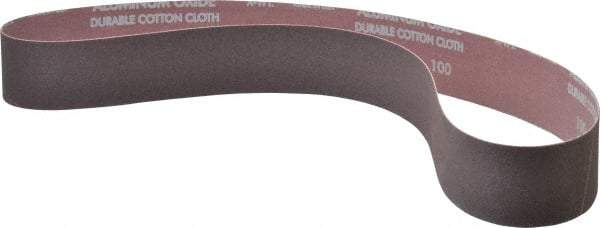 Norton - 2" Wide x 48" OAL, 100 Grit, Aluminum Oxide Abrasive Belt - Aluminum Oxide, Fine, Coated, X Weighted Cloth Backing, Series R228 - Eagle Tool & Supply