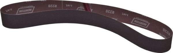 Norton - 2" Wide x 48" OAL, 120 Grit, Aluminum Oxide Abrasive Belt - Aluminum Oxide, Fine, Coated, X Weighted Cloth Backing, Series R228 - Eagle Tool & Supply