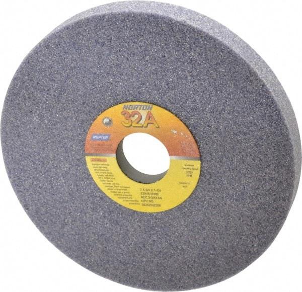 Norton - 7" Diam x 1-1/4" Hole x 3/4" Thick, H Hardness, 46 Grit Surface Grinding Wheel - Aluminum Oxide, Type 5, Coarse Grade, 3,600 Max RPM, Vitrified Bond, One-Side Recess - Eagle Tool & Supply
