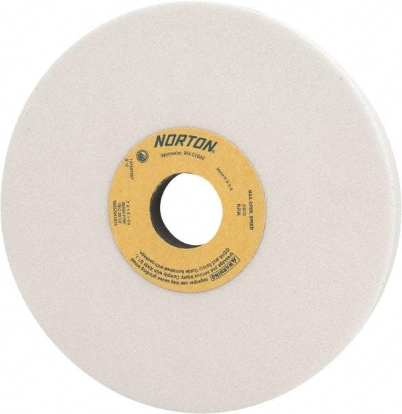 Norton - 7" Diam x 1-1/4" Hole x 1" Thick, I Hardness, 60 Grit Surface Grinding Wheel - Aluminum Oxide, Type 5, Medium Grade, 3,600 Max RPM, Vitrified Bond, One-Side Recess - Eagle Tool & Supply