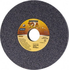 Norton - 7" Diam x 1-1/4" Hole x 1" Thick, H Hardness, 46 Grit Surface Grinding Wheel - Aluminum Oxide, Type 1, Coarse Grade, 3,600 Max RPM, Vitrified Bond, No Recess - Eagle Tool & Supply