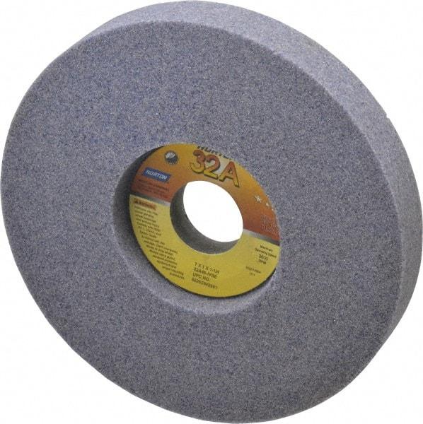 Norton - 7" Diam x 1-1/4" Hole x 1" Thick, I Hardness, 46 Grit Surface Grinding Wheel - Aluminum Oxide, Type 5, Coarse Grade, 3,600 Max RPM, Vitrified Bond, One-Side Recess - Eagle Tool & Supply