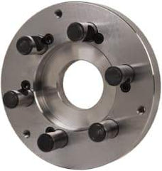 Buck Chuck Company - Adapter Back Plate for 8" Diam Self Centering Lathe Chucks - D1-6 Mount, 2.39" Through Hole Diam, 6.283mm ID, 7.87" OD, 0.985" Flange Height, Steel - Eagle Tool & Supply