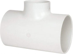 Value Collection - 6 x 6 x 4" PVC Plastic Pipe Reducing Tee - Schedule 40, All Slip End Connections - Eagle Tool & Supply