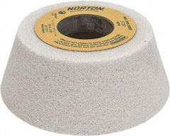 Norton - 4" Diam, 1-1/4" Hole Size, 1-1/2" Overall Thickness, 46 Grit, Type 11 Tool & Cutter Grinding Wheel - Coarse Grade, Aluminum Oxide, J Hardness, Vitrified Bond, 5,730 RPM - Eagle Tool & Supply