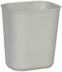 Rubbermaid - 14 Qt Gray Rectangle Trash Can - Fiberglass, 12-1/4" High x 11-1/8" Long x 8-1/4" Wide - Eagle Tool & Supply