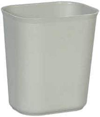 Rubbermaid - 14 Qt Gray Rectangle Trash Can - Fiberglass, 12-1/4" High x 11-1/8" Long x 8-1/4" Wide - Eagle Tool & Supply