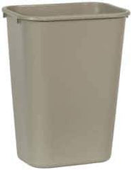 Rubbermaid - 41 Qt Beige Rectangle Trash Can - Polyethylene, 19-7/8" High x 15-1/4" Long x 11" Wide - Eagle Tool & Supply