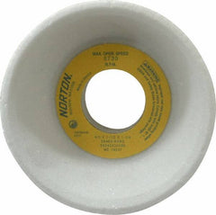 Norton - 4" Diam, 1-1/4" Hole Size, 1-1/2" Overall Thickness, 60 Grit, Type 11 Tool & Cutter Grinding Wheel - Medium Grade, Aluminum Oxide, K Hardness, Vitrified Bond, 5,730 RPM - Eagle Tool & Supply