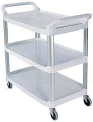 Rubbermaid - 300 Lb Capacity, 20" Wide x 40-5/8" Long x 38-13/16" High Standard Utility Cart - 3 Shelf, Plastic - Eagle Tool & Supply