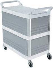 Rubbermaid - 300 Lb Capacity, 20" Wide x 40-5/8" Long x 40-13/16" High Standard Utility Cart - 3 Shelf, Plastic - Eagle Tool & Supply