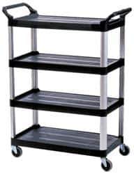 Rubbermaid - 300 Lb Capacity, 20" Wide x 40-5/8" Long x 37-13/16" High Standard Utility Cart - 4 Shelf, Plastic - Eagle Tool & Supply