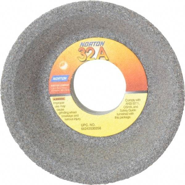 Norton - 4" Diam, 1-1/4" Hole Size, 1-1/2" Overall Thickness, 60 Grit, Type 11 Tool & Cutter Grinding Wheel - Medium Grade, Aluminum Oxide, J Hardness, Vitrified Bond, 5,730 RPM - Eagle Tool & Supply