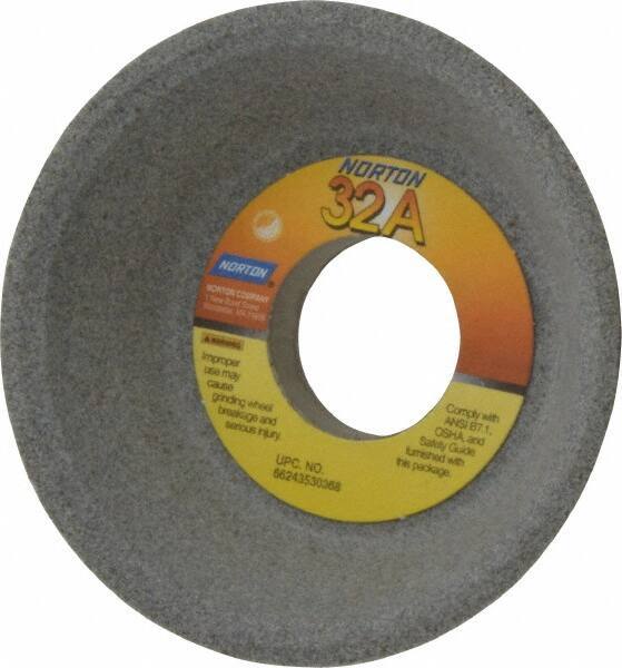 Norton - 4" Diam, 1-1/4" Hole Size, 1-1/2" Overall Thickness, 80 Grit, Type 11 Tool & Cutter Grinding Wheel - Medium Grade, Aluminum Oxide, K Hardness, Vitrified Bond, 5,730 RPM - Eagle Tool & Supply