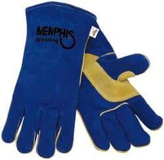 MCR Safety - Size XL Cotton/Foam Lined Cowhide Welding Glove - 13" OAL, Slip-On Cuff, Wing Thumb, For General Welding - Eagle Tool & Supply