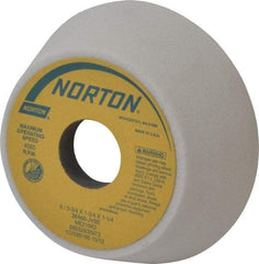 Norton - 5" Diam, 1-1/4" Hole Size, 1-3/4" Overall Thickness, 60 Grit, Type 11 Tool & Cutter Grinding Wheel - Medium Grade, Aluminum Oxide, J Hardness, Vitrified Bond, 4,585 RPM - Eagle Tool & Supply