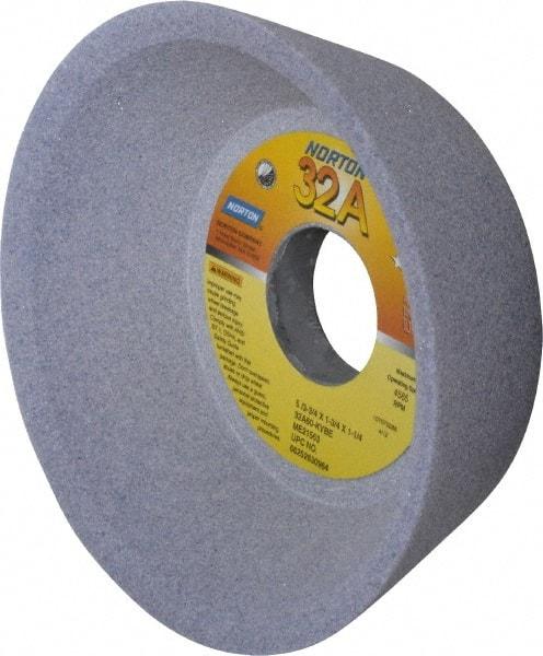 Norton - 5" Diam, 1-1/4" Hole Size, 1-3/4" Overall Thickness, 60 Grit, Type 11 Tool & Cutter Grinding Wheel - Medium Grade, Aluminum Oxide, K Hardness, Vitrified Bond, 4,585 RPM - Eagle Tool & Supply